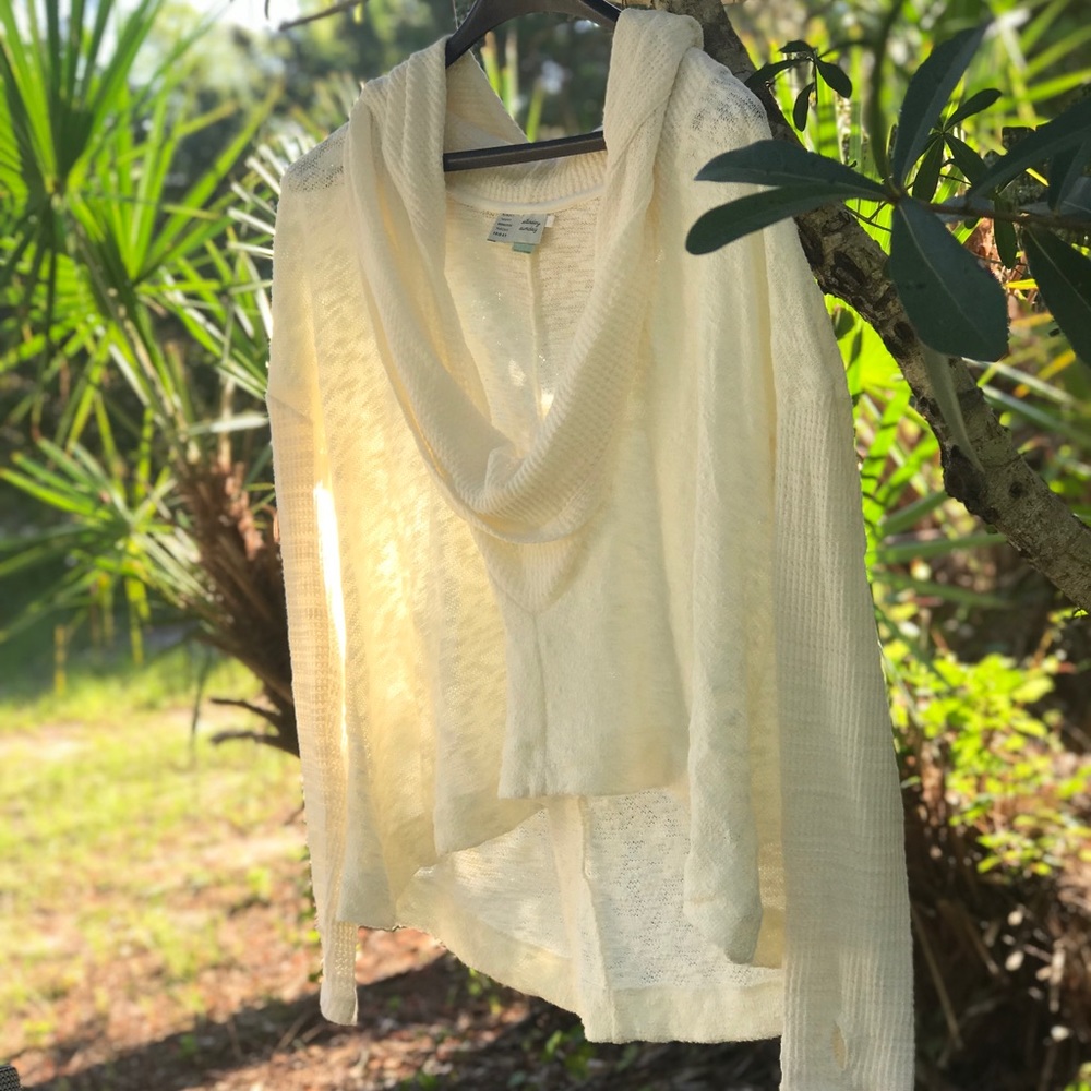 ANTHRO Almeria Hooded Cowl Top Sweater